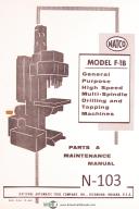 Natco-Natco Model F-1B Drilling Tapping, Multi-Spindle, Machine Maintenance Manual1966-F-1B-F1B-01